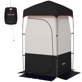Camping Shower Tent, Portable Privacy Shelter with Solar Shower Bag, Removable Floor and Carrying Bag, Black. Camping Shower Tent, Portable Privacy Shelter with Solar Shower Bag, Removable Floor and Carrying Bag, Black.